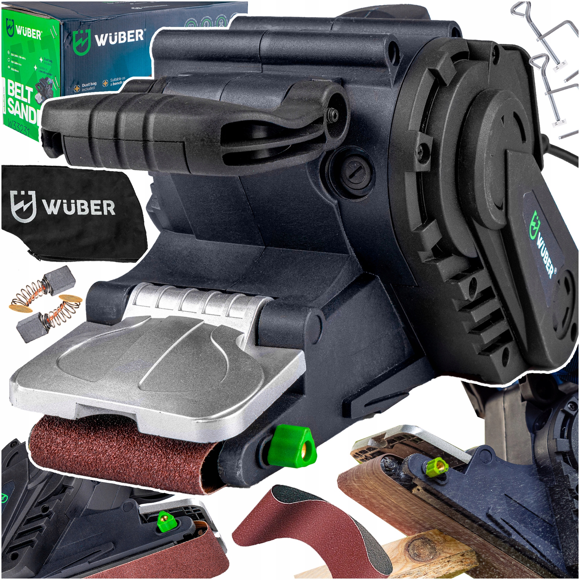 Szlifierka Taśmowa Wielofunkcyjna Z Regulacją Do Drewna 1900W 230V +papiery