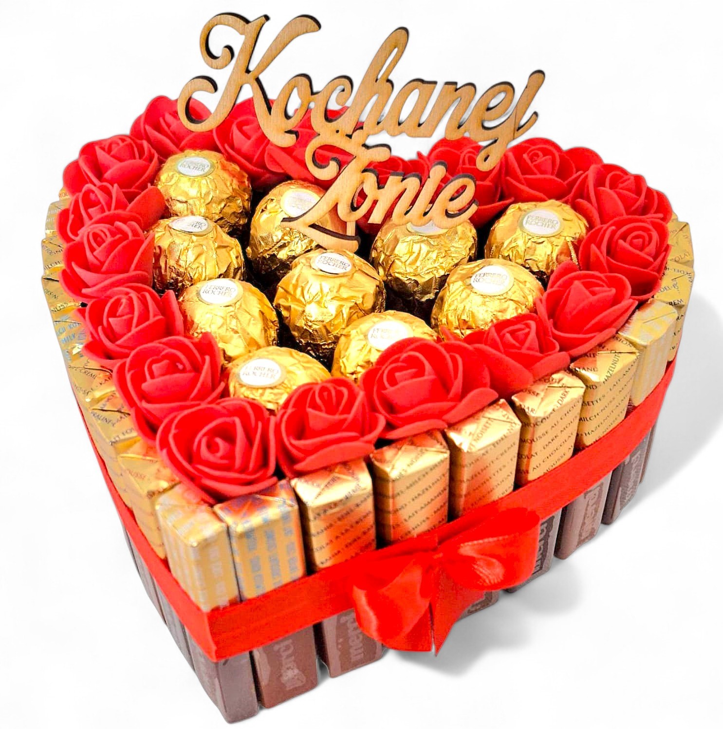 na Dzień Kobiet 18 20 30 40 50 urodziny zestaw flower box 20cm