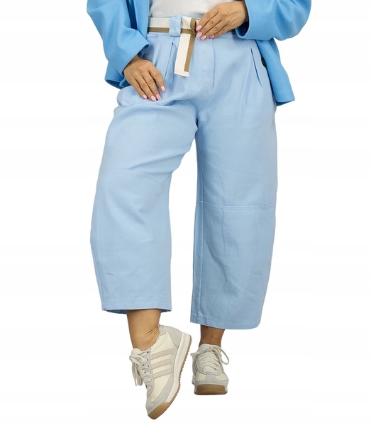 Kalhoty Mom Jeans s vypasovaným prošíváním a páskem Bavlna unisize