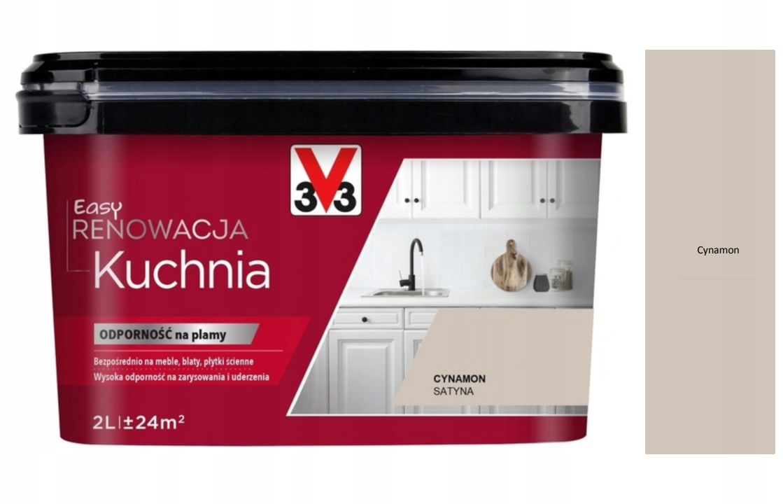 V33 Farba Easy Renowacja Do Kuchni odporna na plamy Cynamon 2L