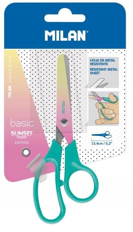 Nożyczki szkolne basic Sunset Turkusowe Milan