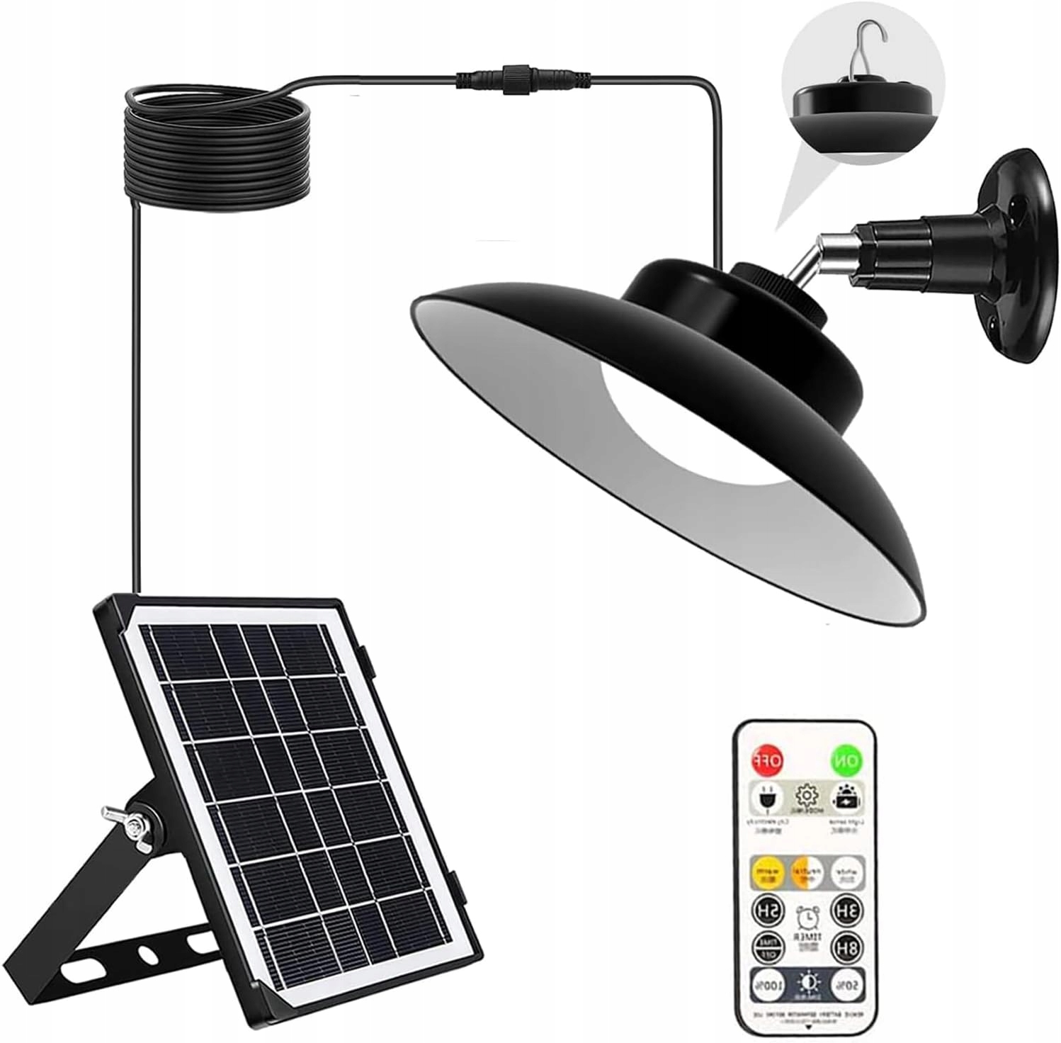 LAMPA WISZĄCA SOLARNA ZINTEGROWANE ŹRÓDŁO LED DO OGRODU NA TARAS BALKON