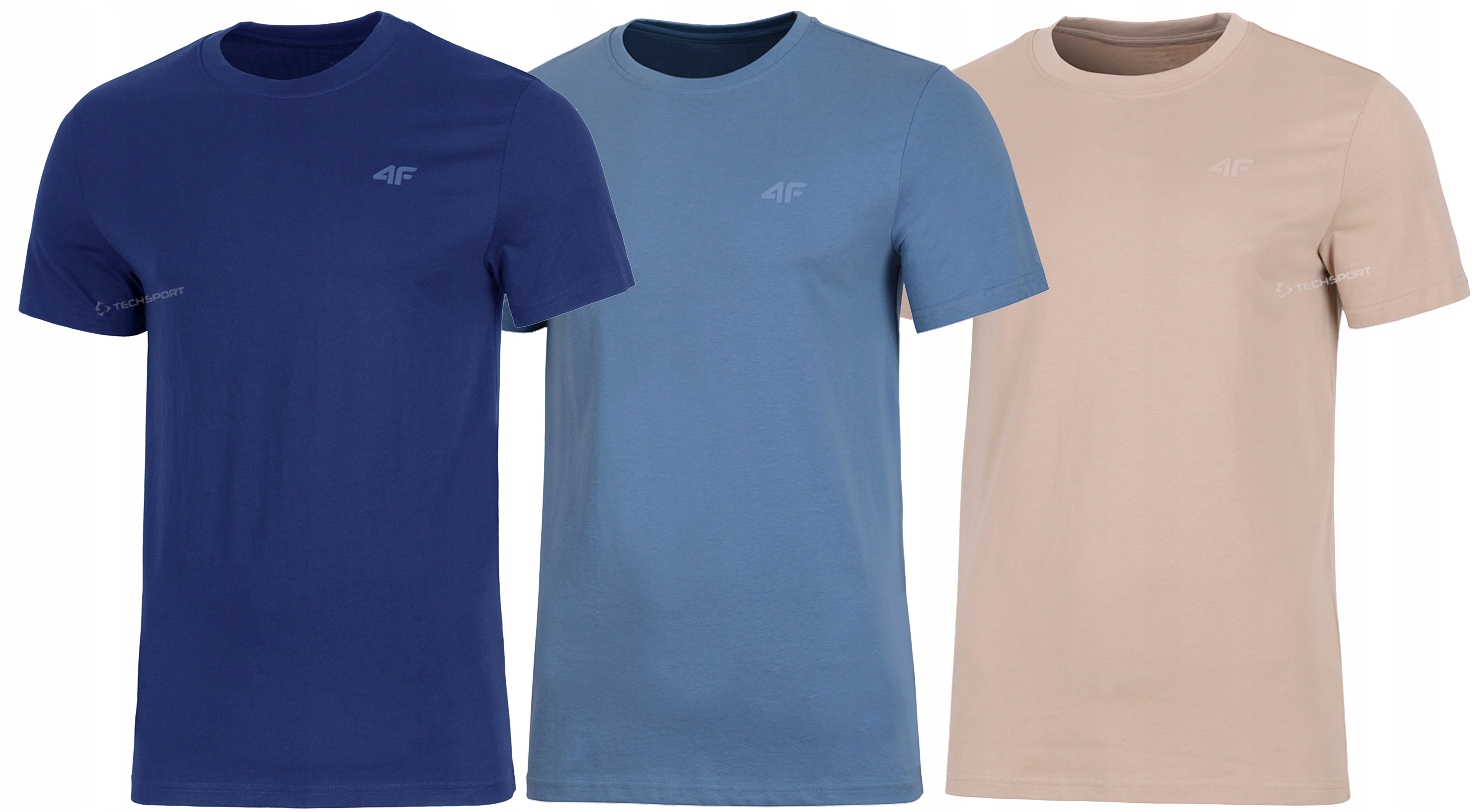 4F Zestaw 3szt. 3-PAK Męska Koszulka T-shirt 100% Bawełna rozm XXL