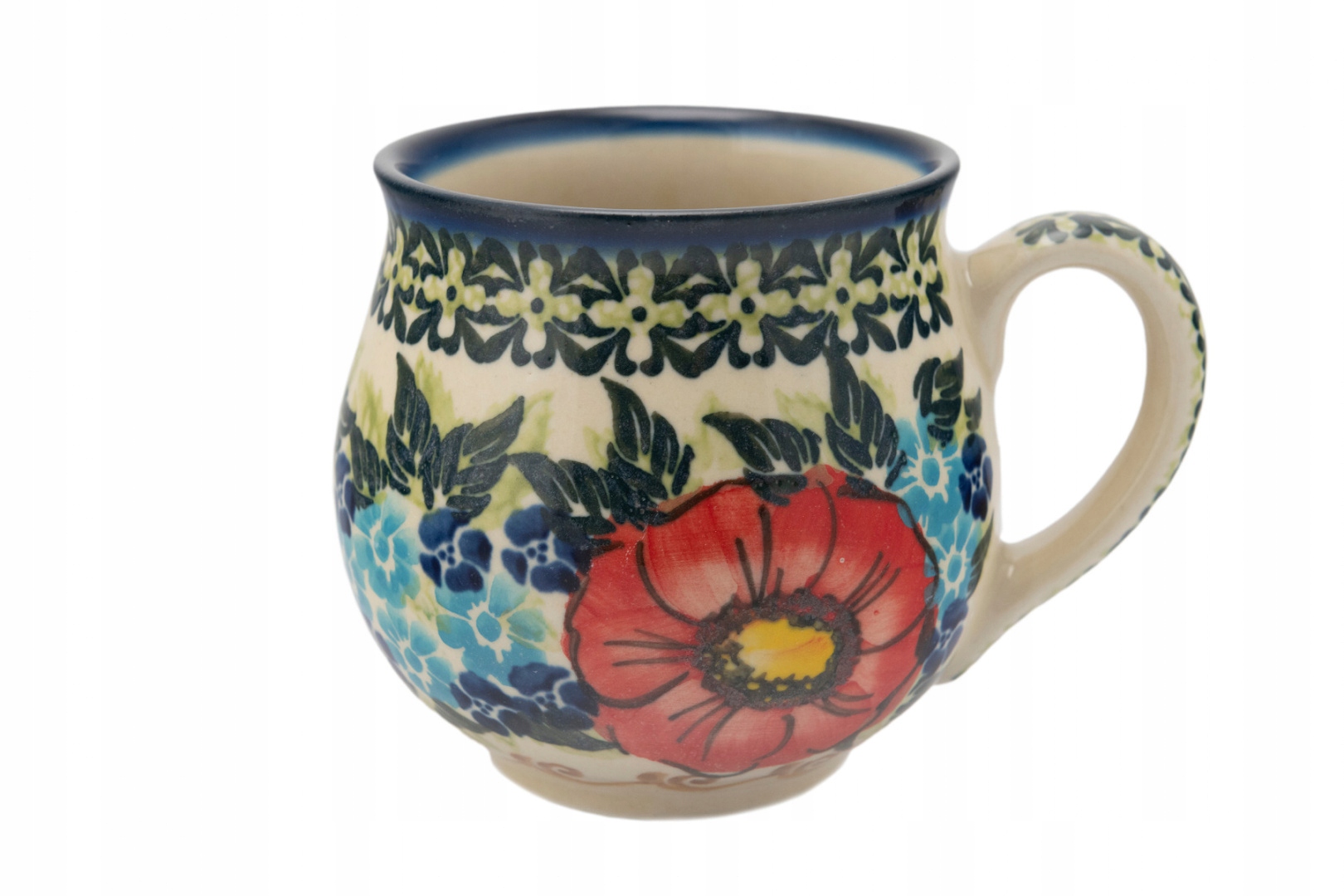 

Kubek Baniasty Z Bolesławca Kwiatowy Artystyczny