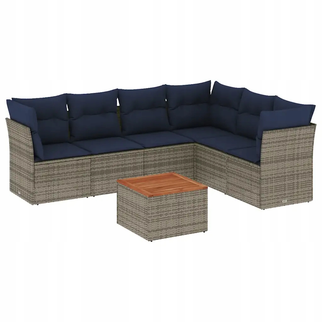 Modulární zahradní nábytek set šedý Pe ratan 62 x 62 x 69 cm