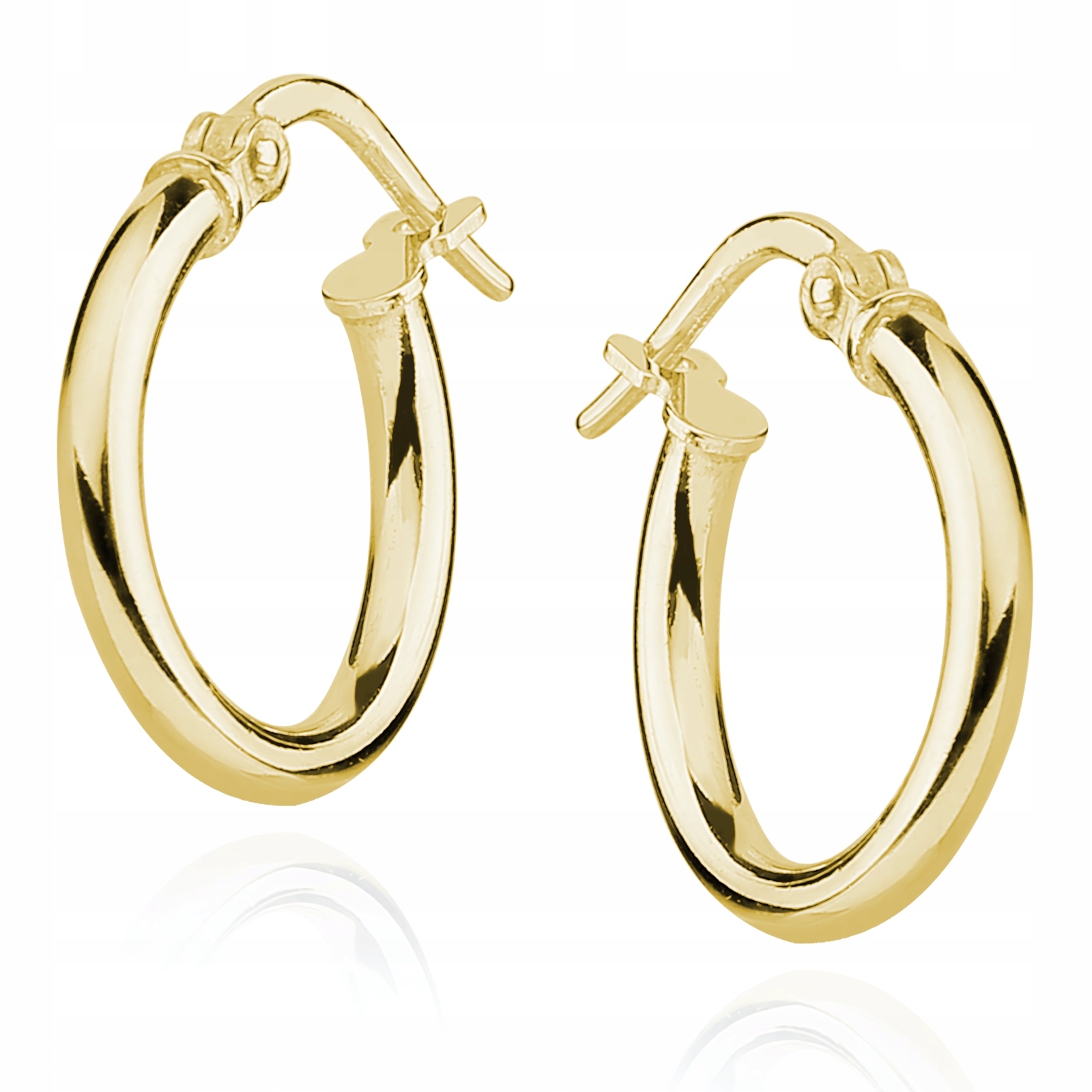 Klasyczne Pozłacane Srebrne Kolczyki Gładkie Koła