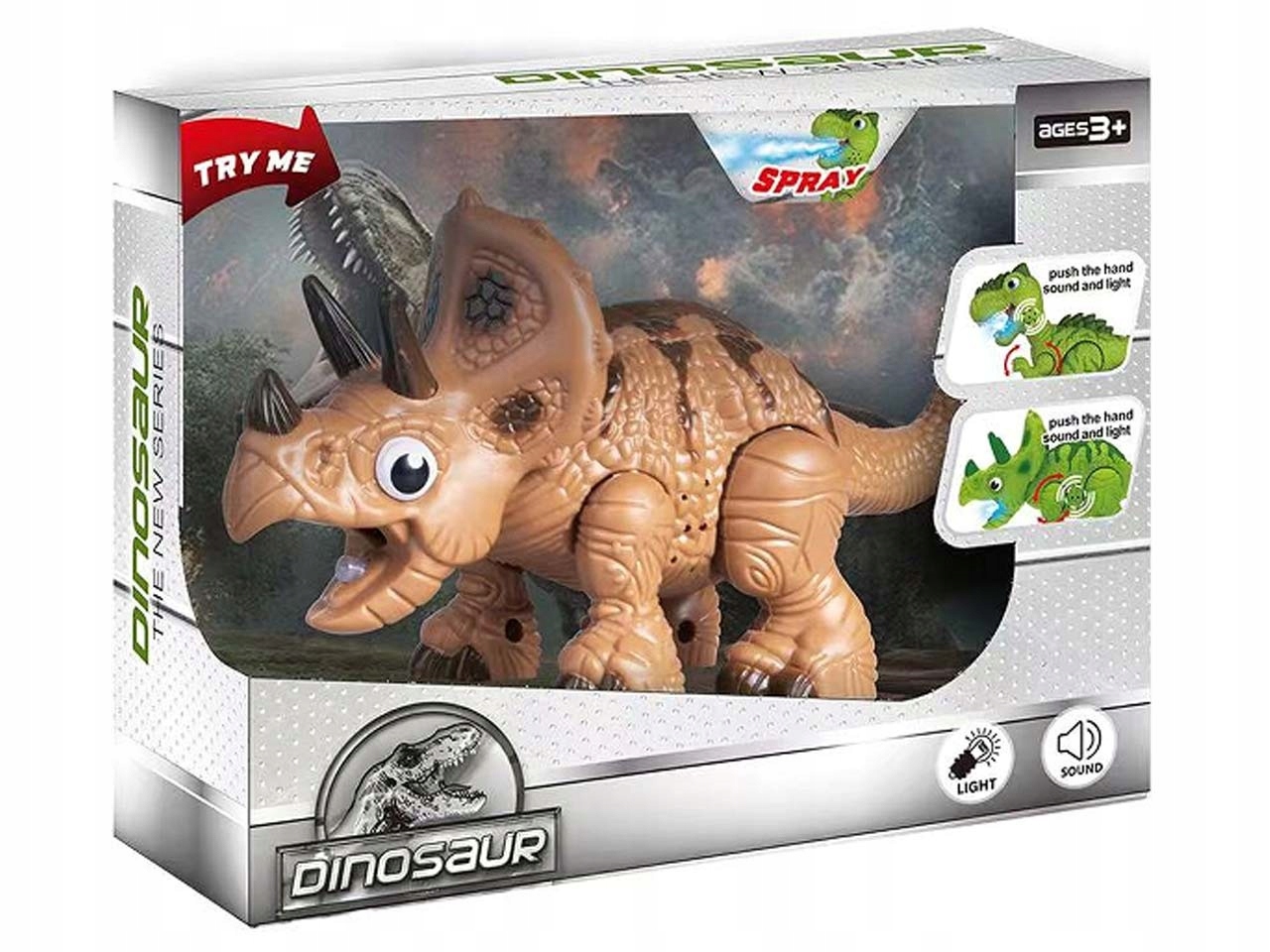 

Dinozaur Ziejący Parą Świeci Ryczy Zieje Zabawka