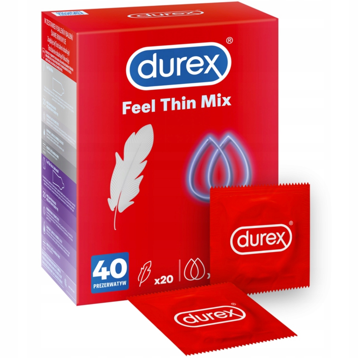 

Durex Feel Thin Mix prezerwatywy Cienkie 40 sztuk