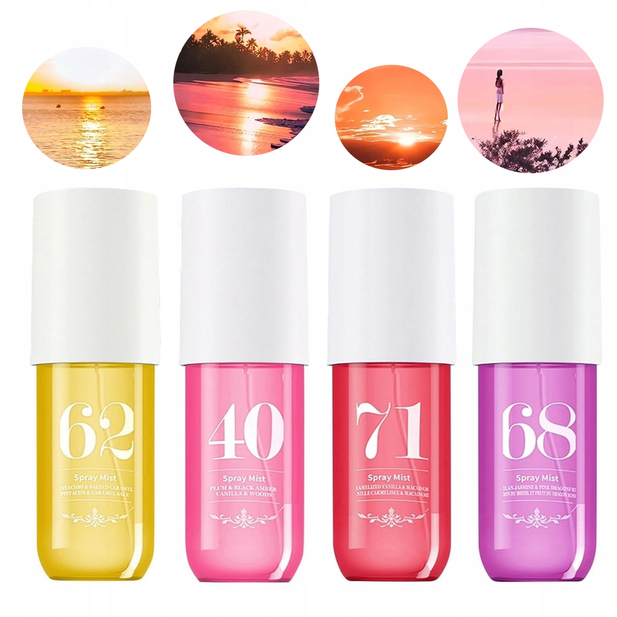 Zestaw 4 Mgiełek #62+#40+#71+#68 Perfumy w sprayu dla kobiet