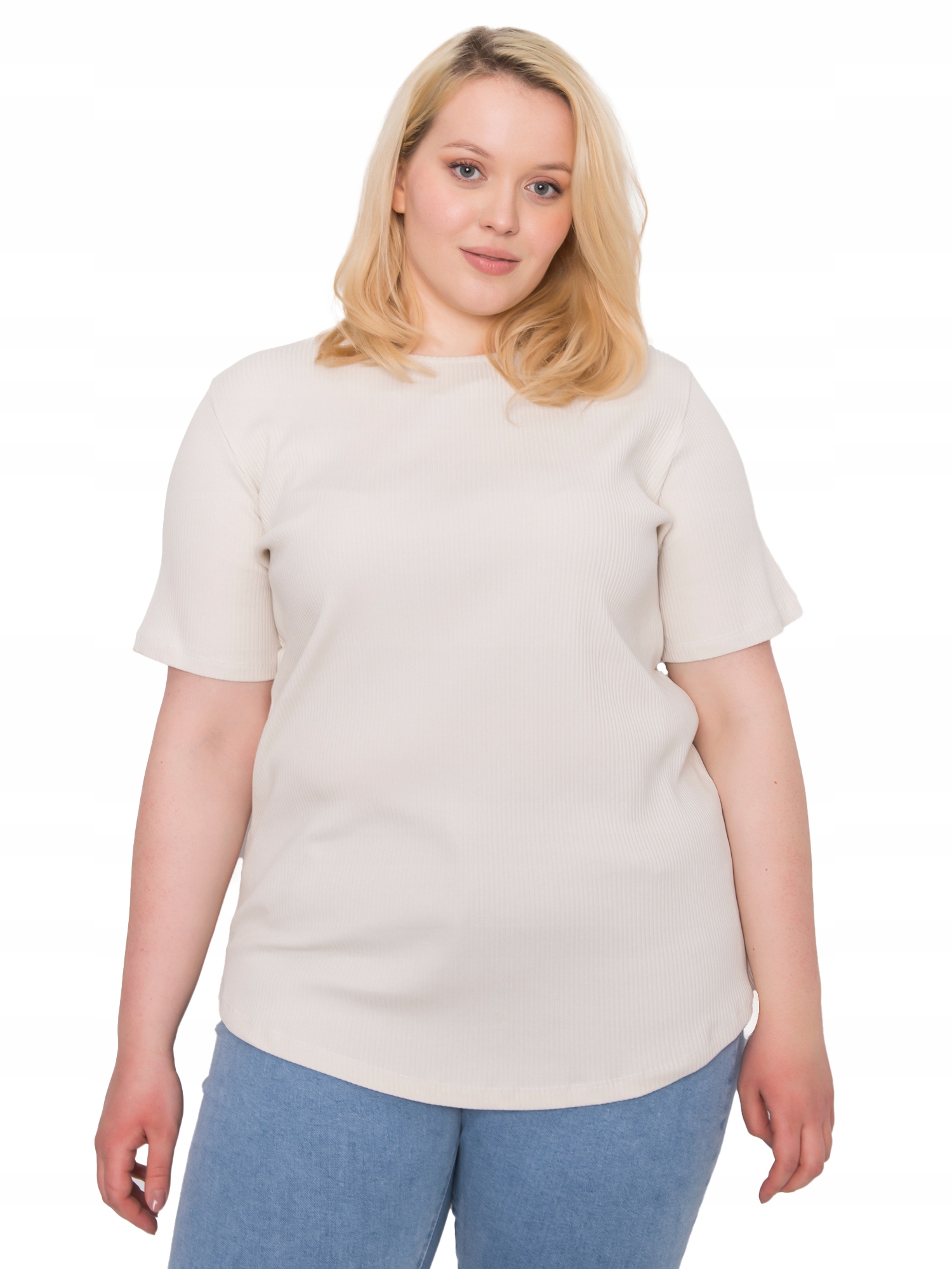 

Gładka Bluzka Bluzeczka Damska Plus Size - 3XL