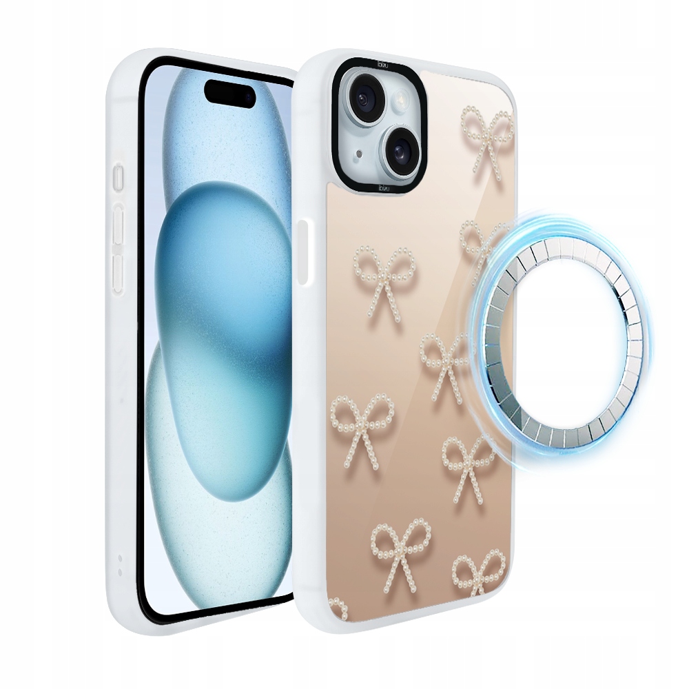 Pouzdro pro iPhone 15 Ibizu DropGuard Matt s MagSafe, Perlové mašličky