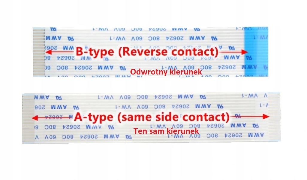 Taśma FFC AWM 20624 80C 60V VW-1 6 Pin 15cm 1,0 TYP B