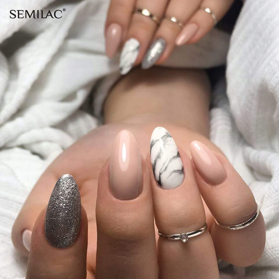 SEMILAC 135 Frappe UV LED Lakier Hybrydowy 7ml Kolor Odcienie brązu i beżu