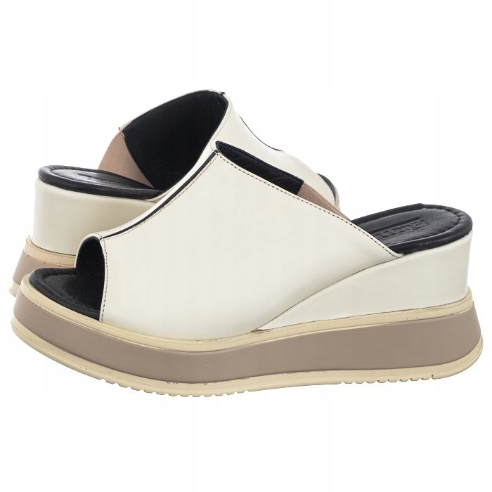 Dámské kožené Nazouváky na podpatku Artiker, béžové, velikost 52C0475