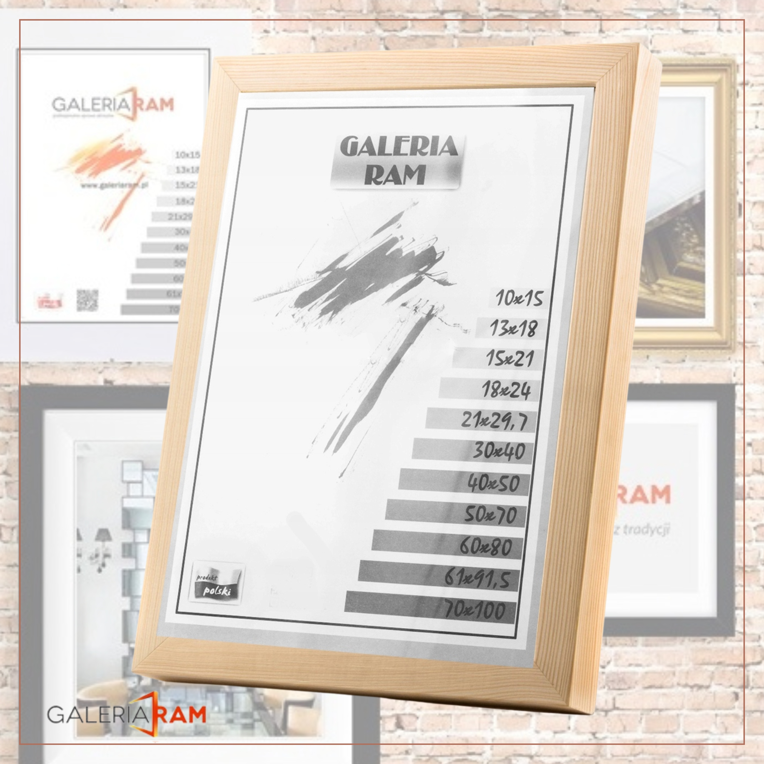 Rama z drewna surowego 59,4x84,1 (A1) sur GP PŁASK Marka inna