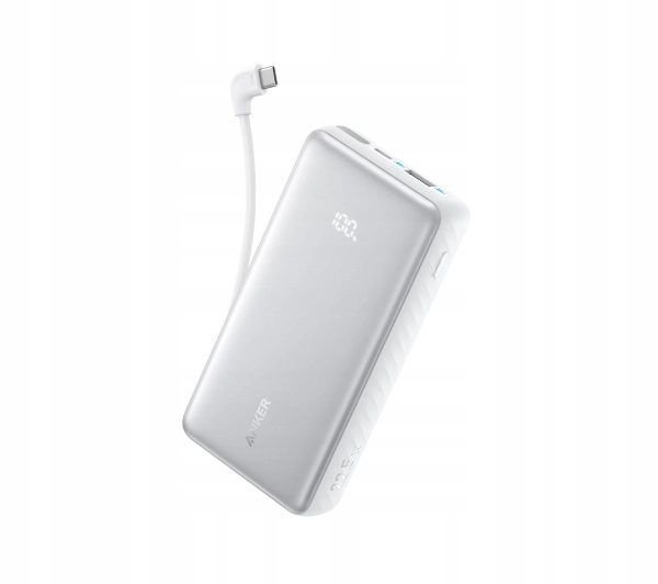 Powerbank Anker Zolo A110EH21 20000mAh 22.5W Wbudowany kabel Usb-c Biały