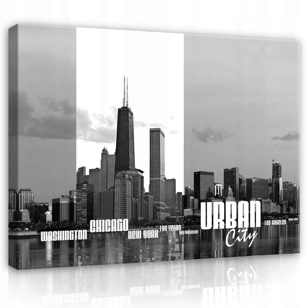 Obraz 100x75 Město urban mraky škrabadla odraz Washington New York