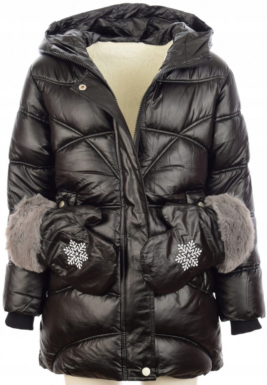 KURTKA ZIMOWA 2117C8 +rękawiczki + szalik 122/128 Wiek dziecka 7 lat +