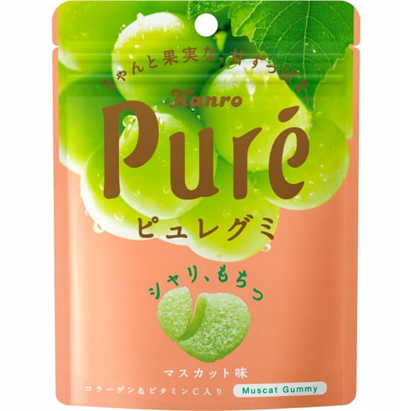 

Kanro Pure Japońskie żelki białe winogrona, 56g