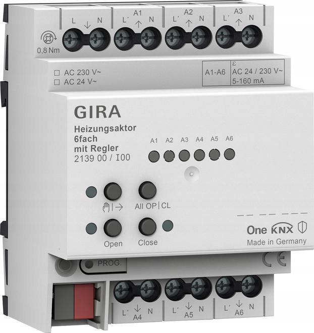 Gira aktor grzewczy 6x regul. Knx One 213900