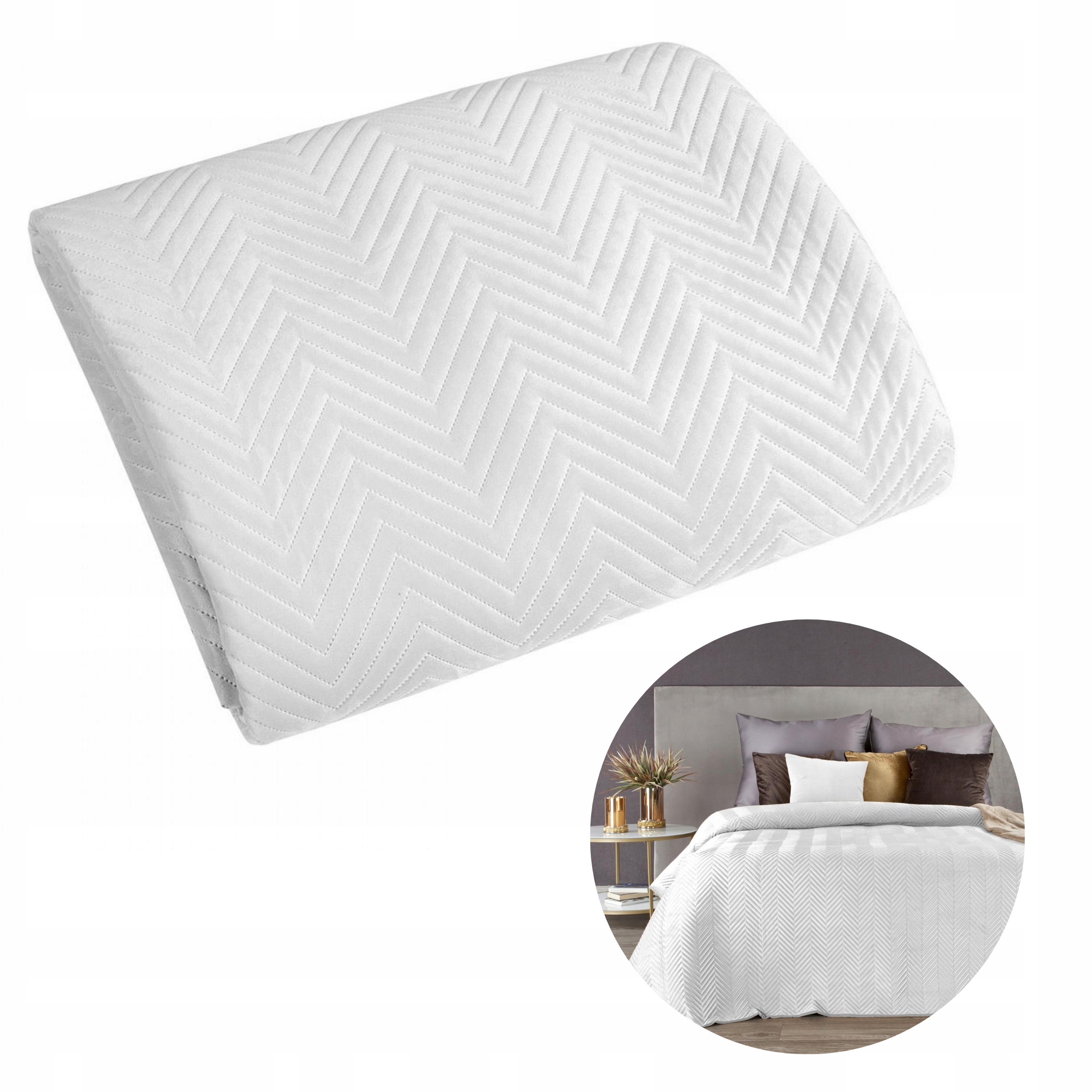 Přikrývka na postel kapa prošívaná bílá 170x210