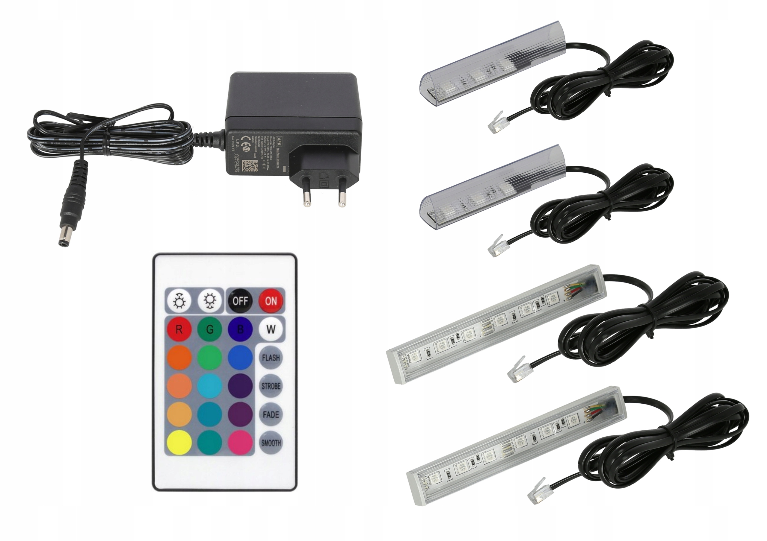Led osvětlení nábytku Rgb 2+2 police vitríny