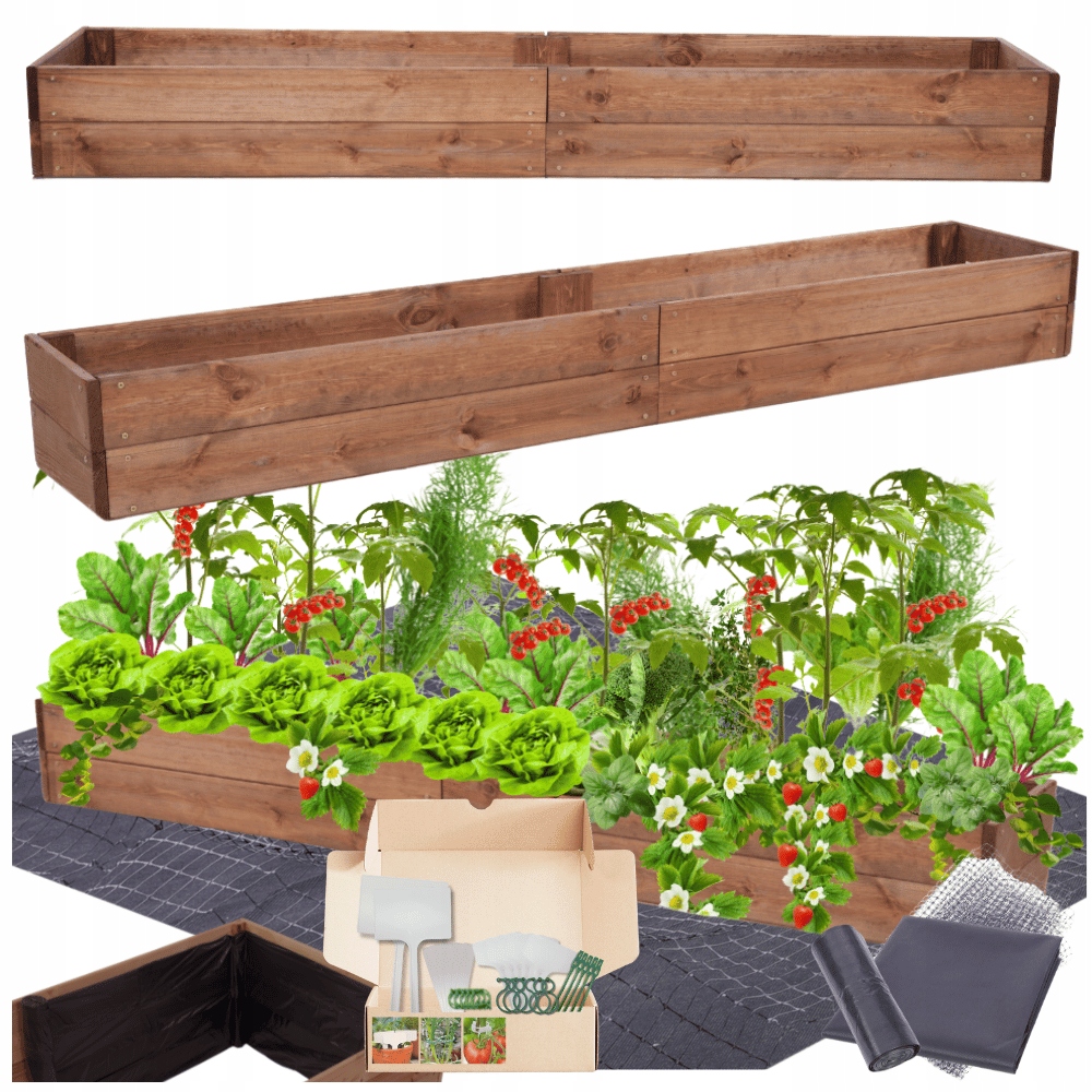 Vyvýšený záhon s truhlou na zeleninový záhon pařeniště impregnace 18x200x30