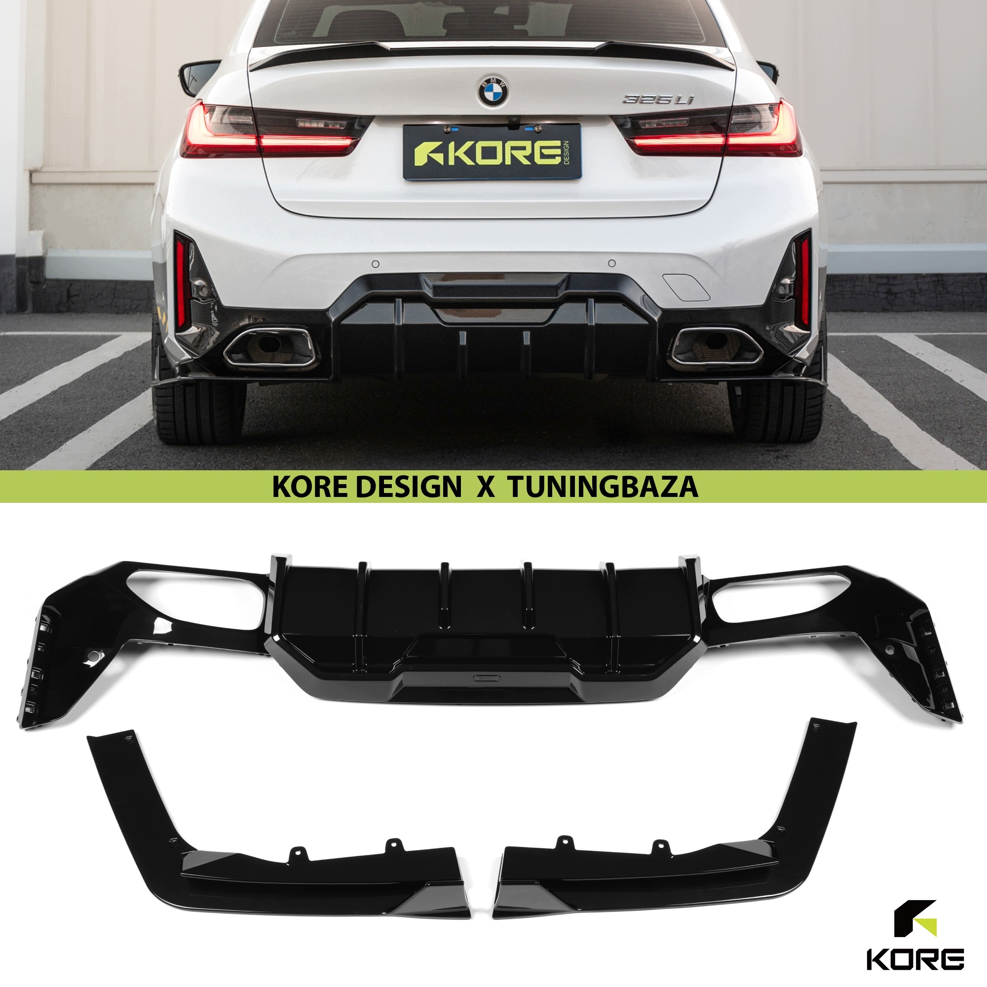 Difuzér Bmw G20 G21 LCI M-Performance Abs Černý Safír Kore