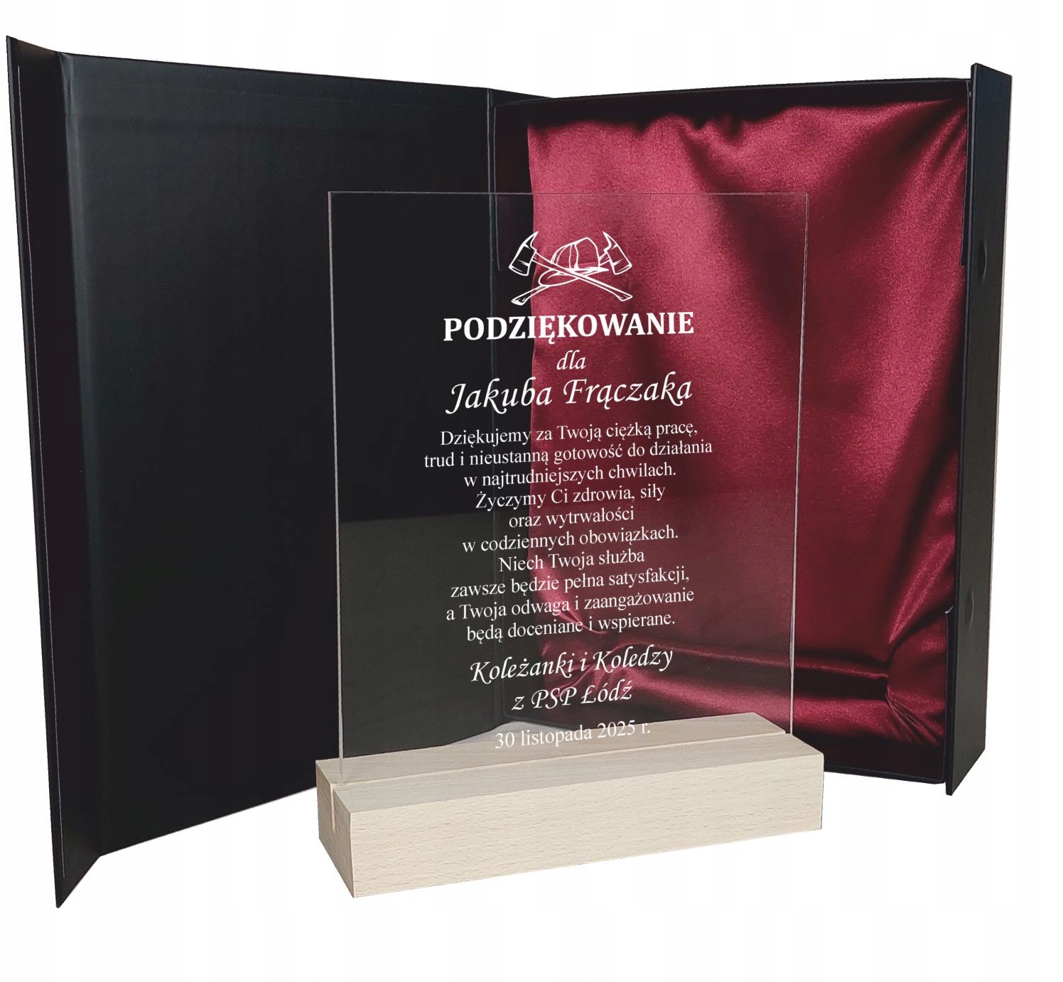 Statuetka Straż Pożarna dla strażaka podziękowanie pamiątka grawer