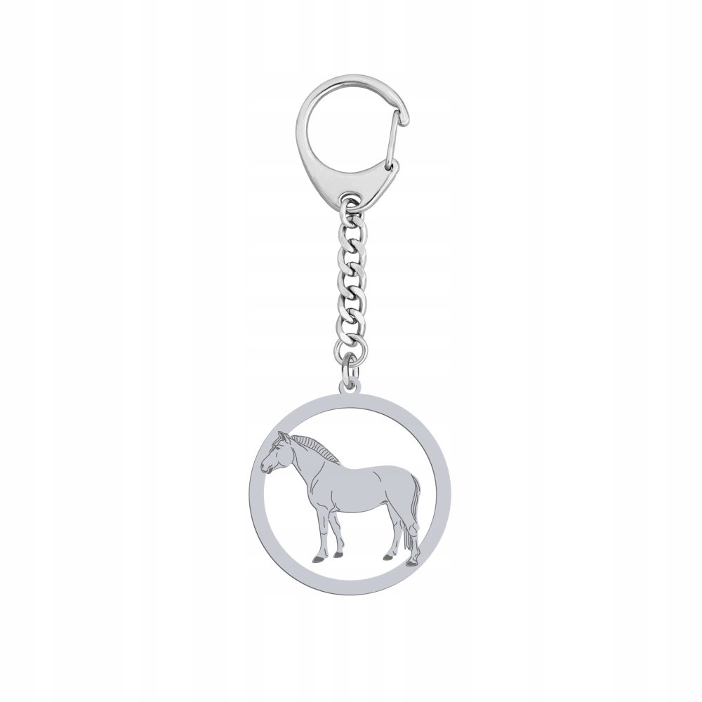 Přívěsek Na Klíče na klíče ze stříbra s fjordským koněm 925 Dárek Šperky Gravírování Bonus
