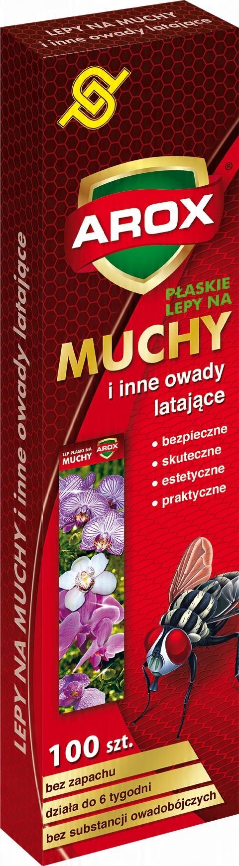 

Lep pułapka na muchy płaski 100szt. Arox