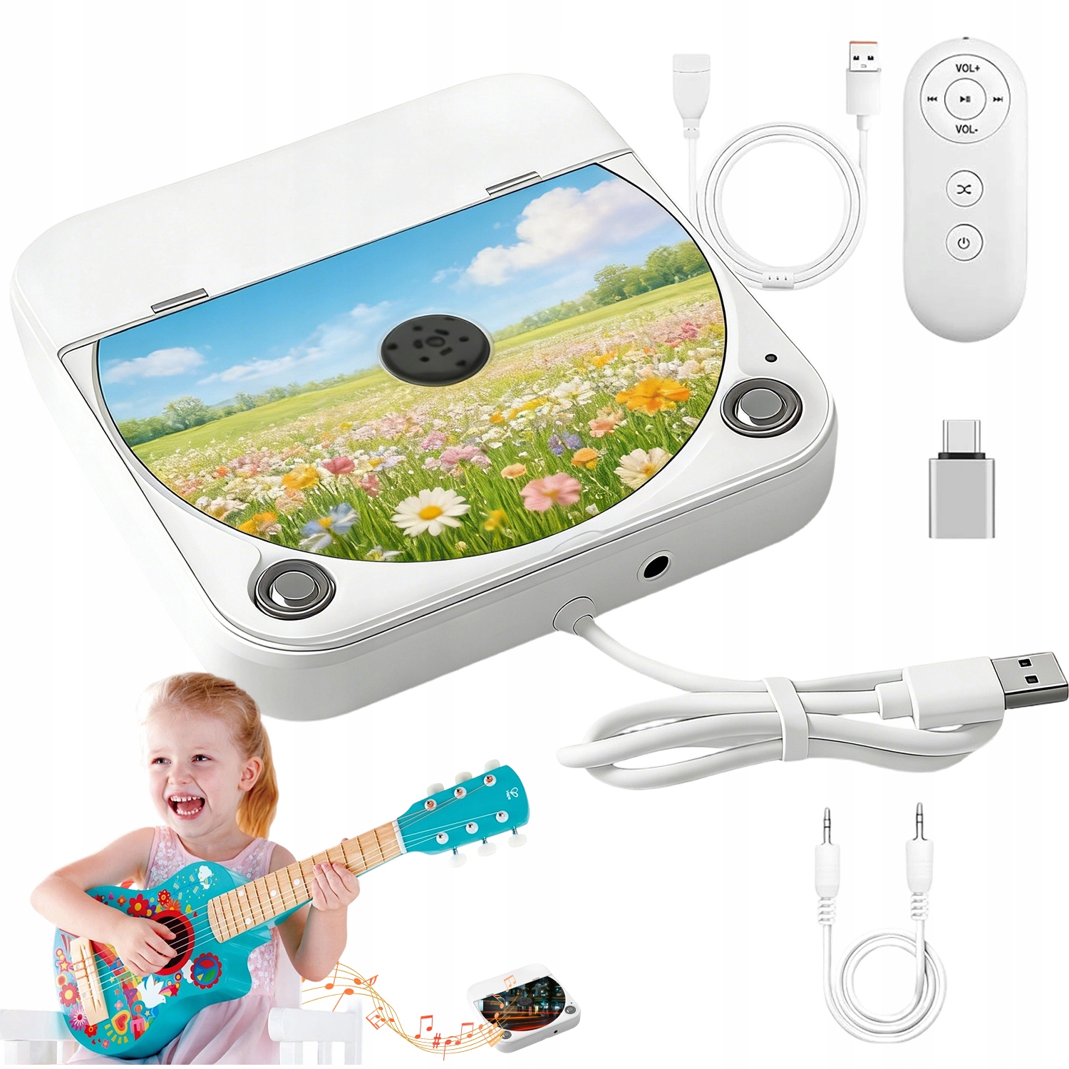 Nový CD Přehrávač Do Auta Usb/aux Plug&play Přehrává Cd-r Cd-rw MP3 Bílý