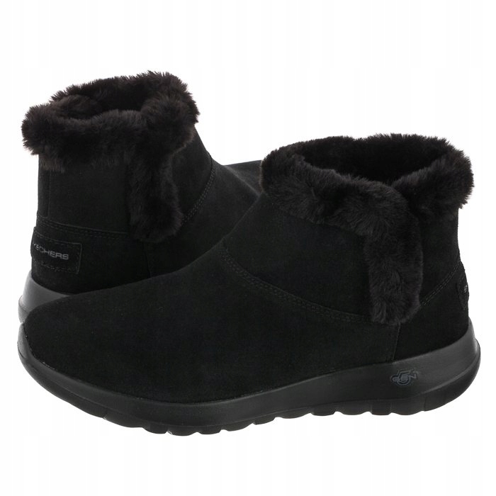 Dámské Kotníkové Boty Semišové zateplené Skechers 15501 Černé