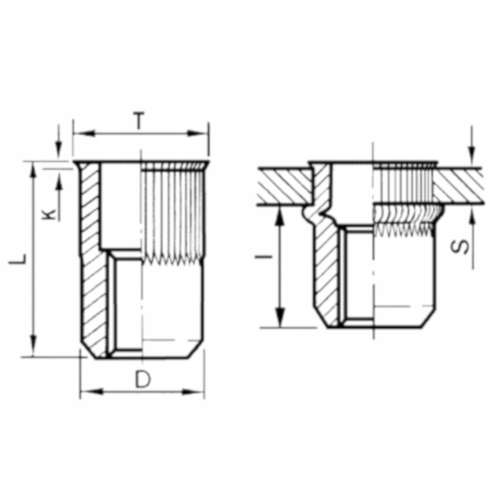 M8 NITONAKRĘTKA OCYNKOWANA STOŻEK MINI 100SZT Kod producenta Nitonakrętka ocynkowana MS