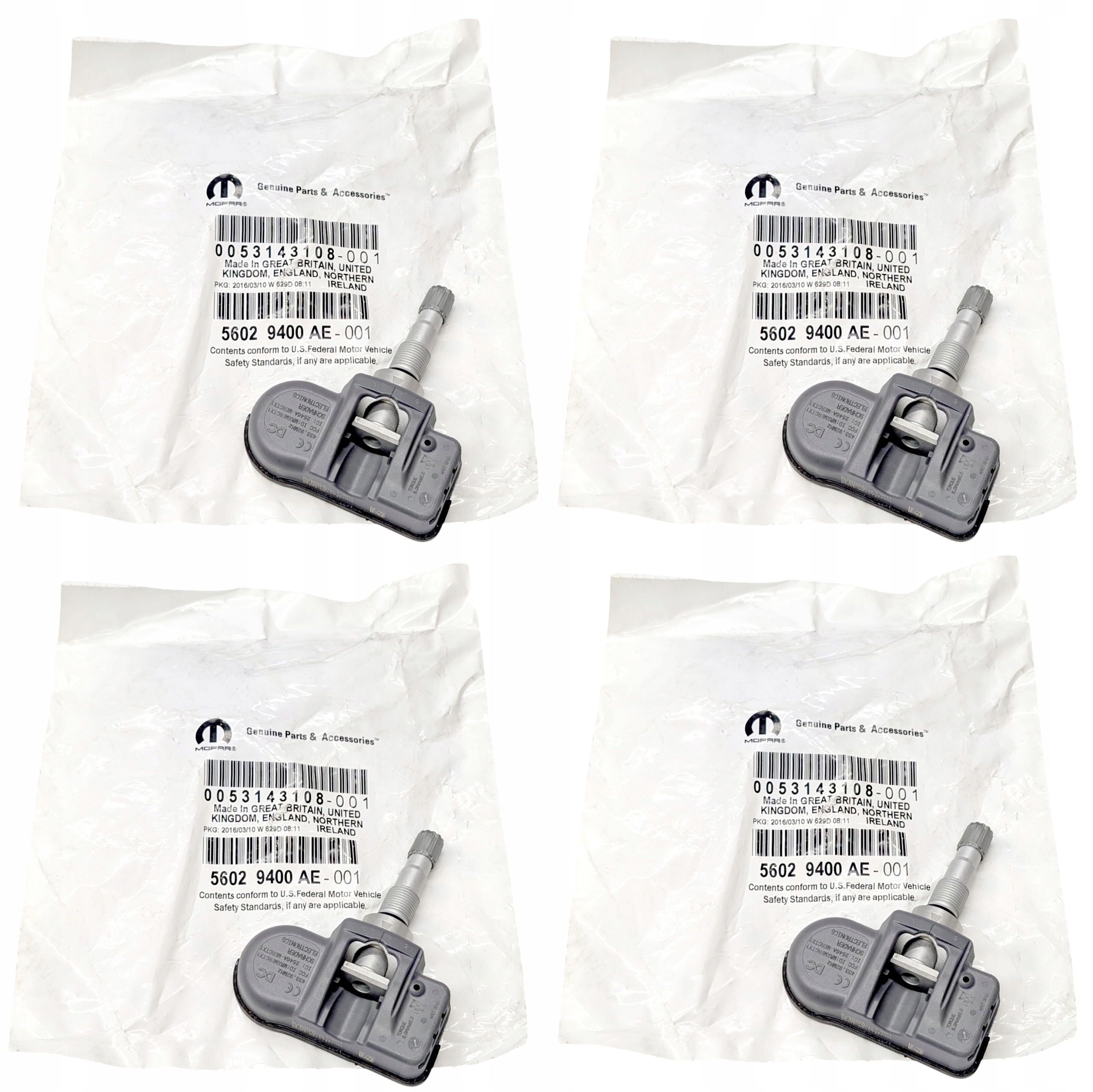4x Originálny Senzor Tlaku Tpms Mopar 300C Challenger Grand Cherokee