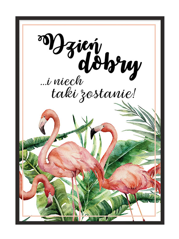 

Obraz Plakat W Ramie 53x73 cm Flamingi P706