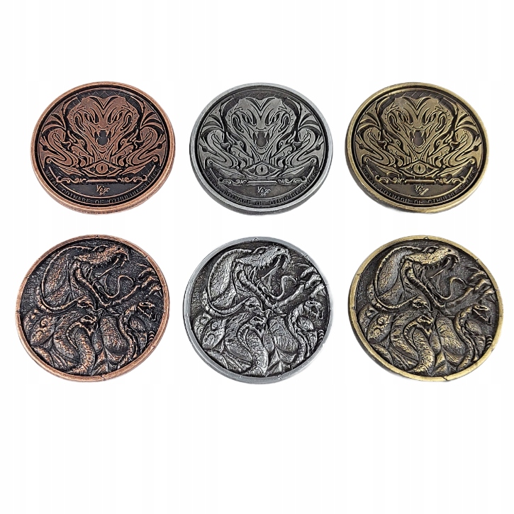 MITOLOGIA CTHULHU - YIG ZESTAW 3 METALOWYCH MONET LARP RPG