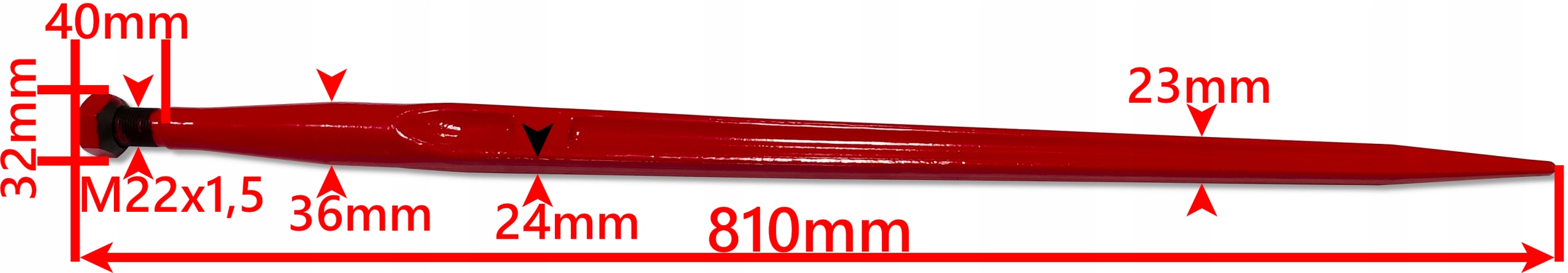 4x ZĄB ŁADOWACZA PROSTY 810 mm CHWYTAKA + TULEJKA Producent części SM