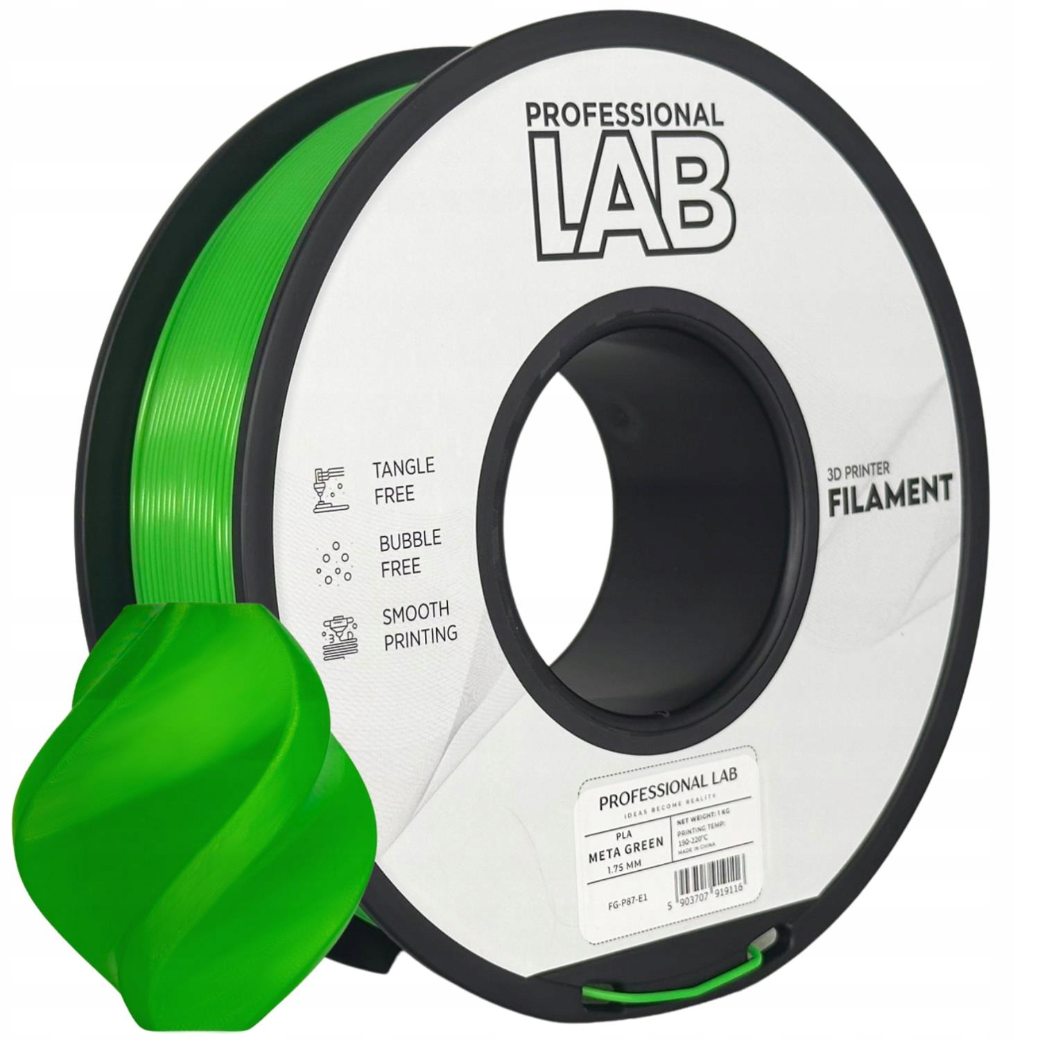 Filament Prof. Lab Pla Meta Green Zielony 1.75mm 1kg