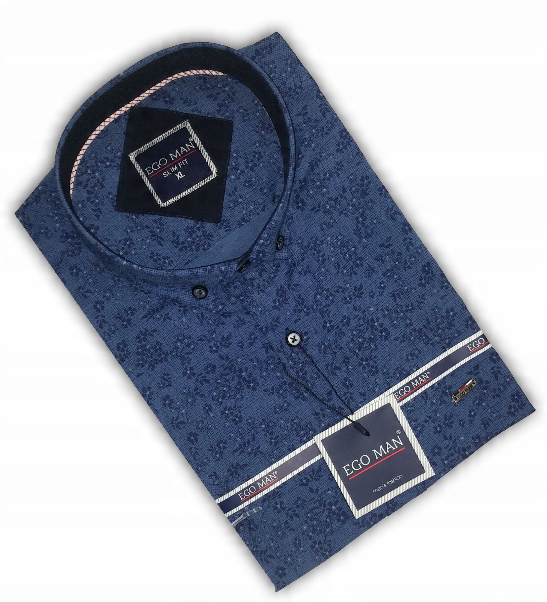 

+e4 Koszula męska krótki rękaw XL slim fit Wzór