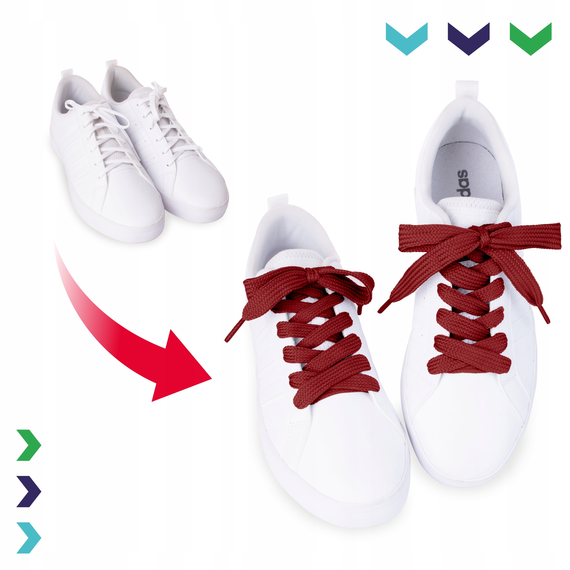 Płaskie sznurówki do butów 120 cm 11 mm czerwone Model S026