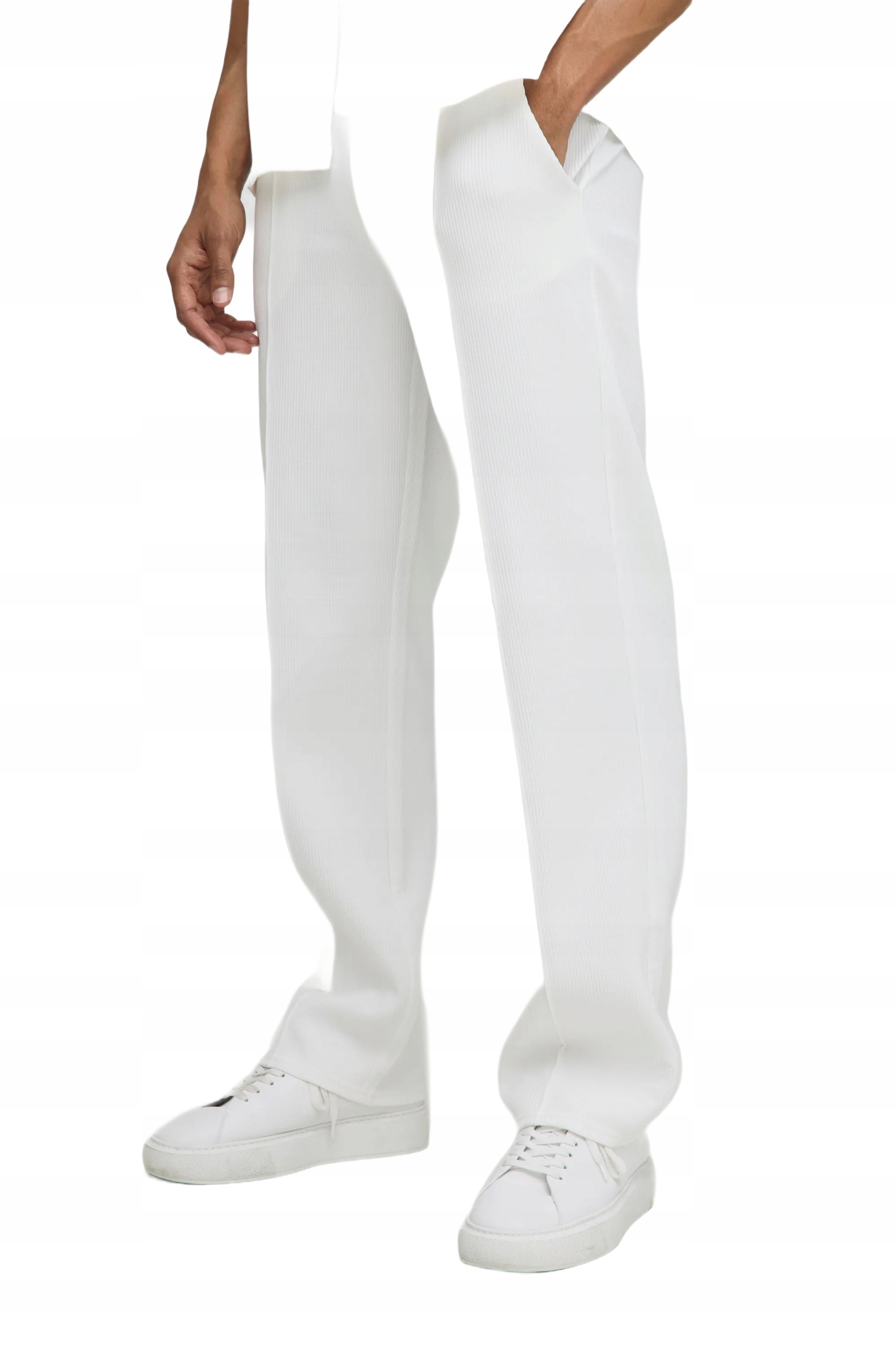 Boohooman Bílé Pánské Kalhoty Jednoduché Elegantní V Kant M Z3A