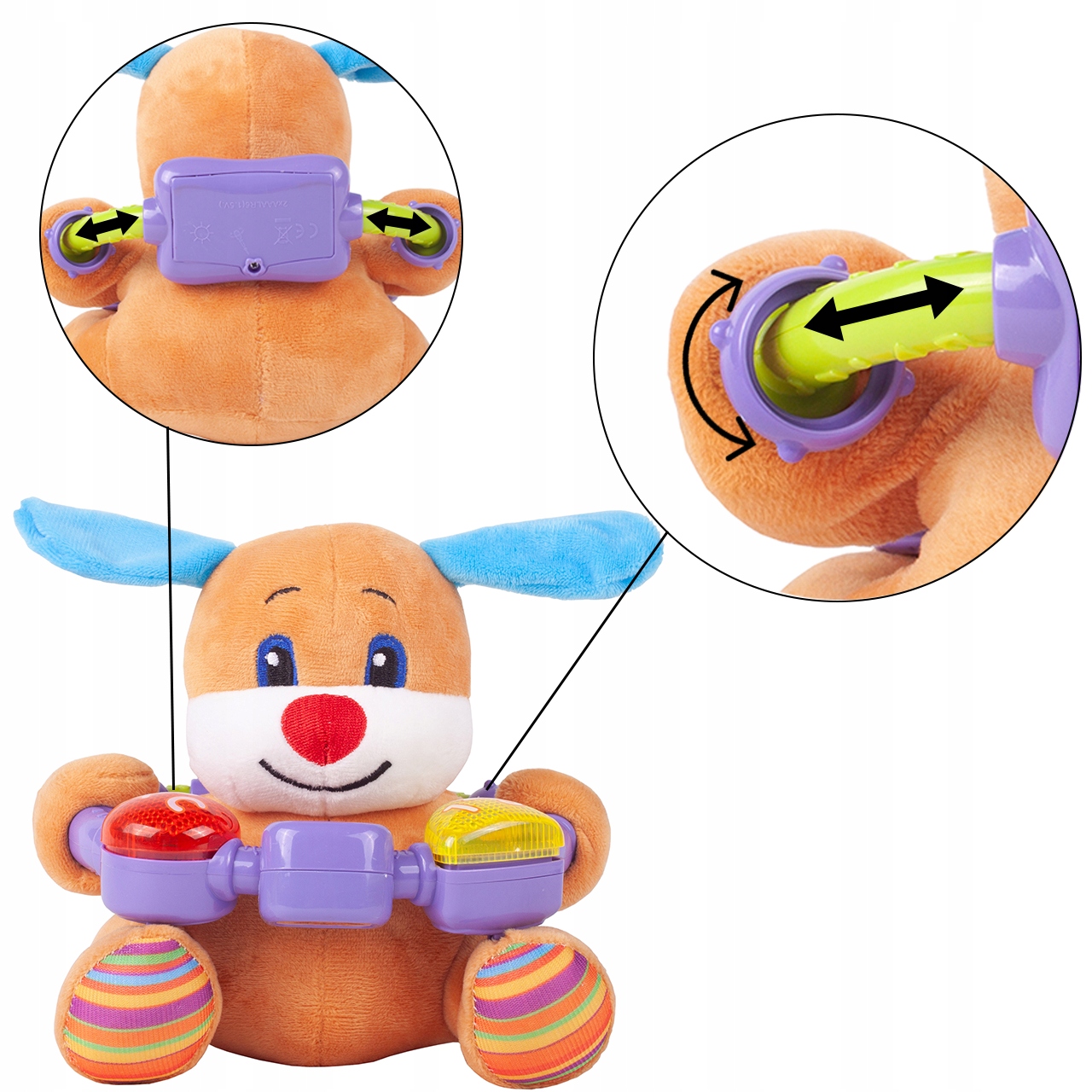 PIESEK INTERAKTYWNY PLUSZOWY MIECIUTKI PIES MÓWI ŚPIEWA DLA DZIECI Kolor dominujący wielokolorowy