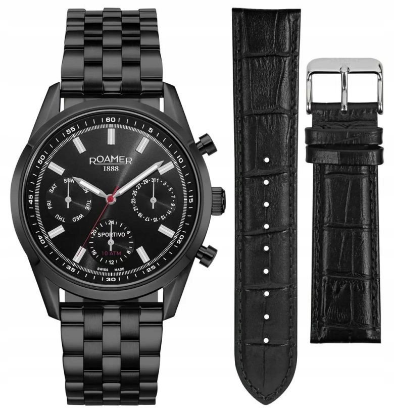 Originální Pánské Hodinky Roamer 856982 48 55 70 Černé Sportivo Sada