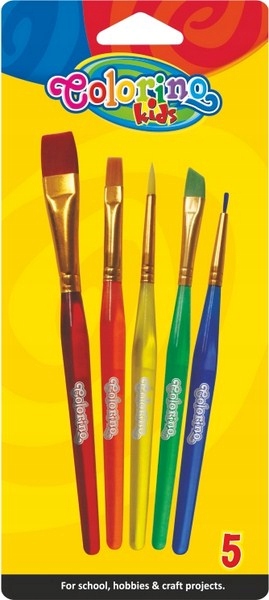 

Colorino Pędzelki Szkolne Kolorowe Drewniane 5 Szt
