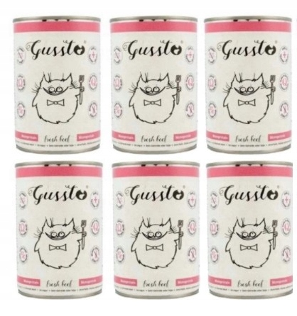 Gussto Cat Fresh Beef čerstvé hovězí maso mokré krmivo pro kočky 6 x 400 g
