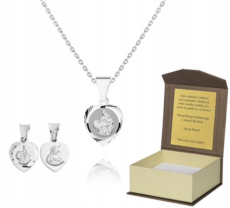 925 Stříbrný Řetízek 40 cm Medailon Věnování A5M11