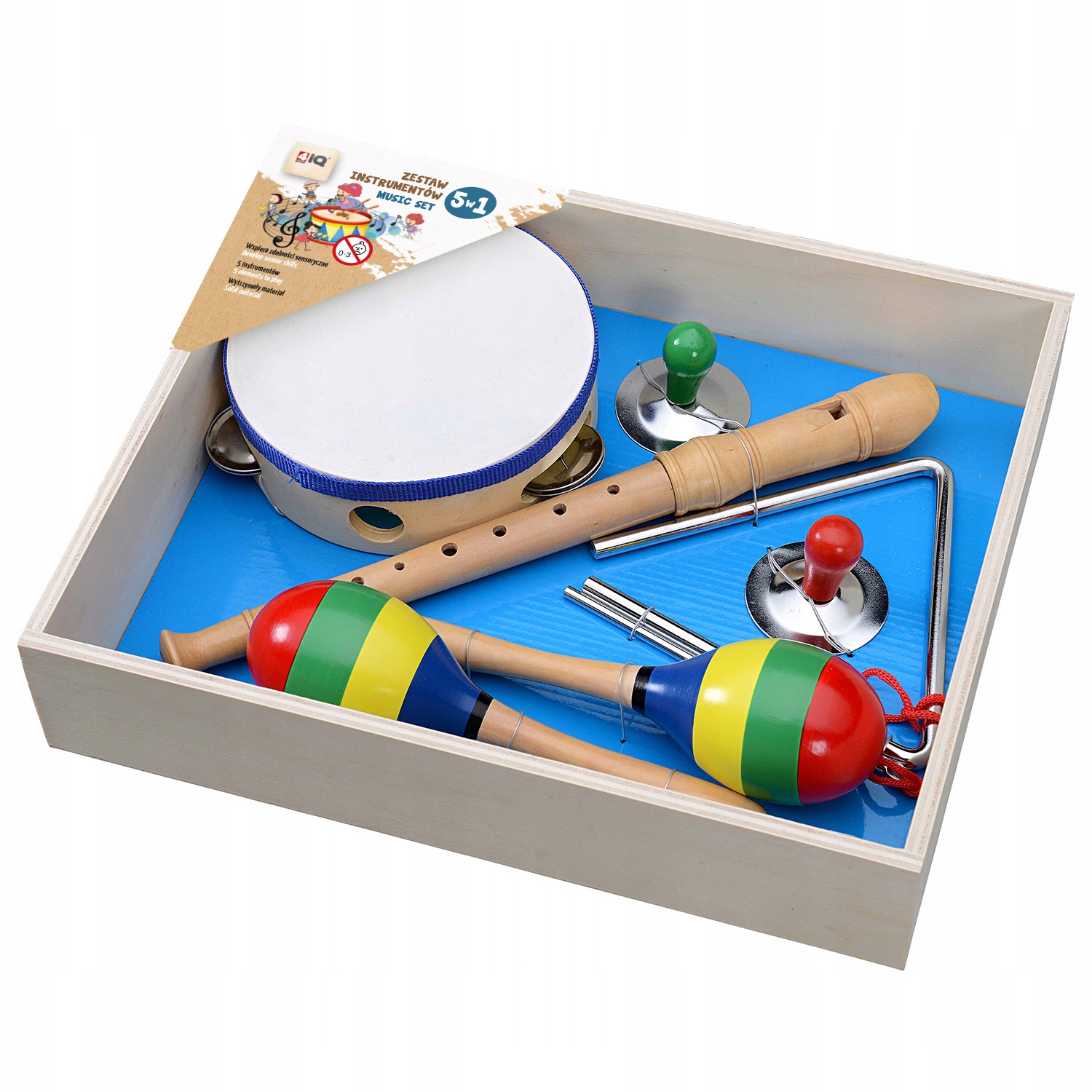 

Drewniany Zestaw Instrumentów Muzycznych 5w1 Flet