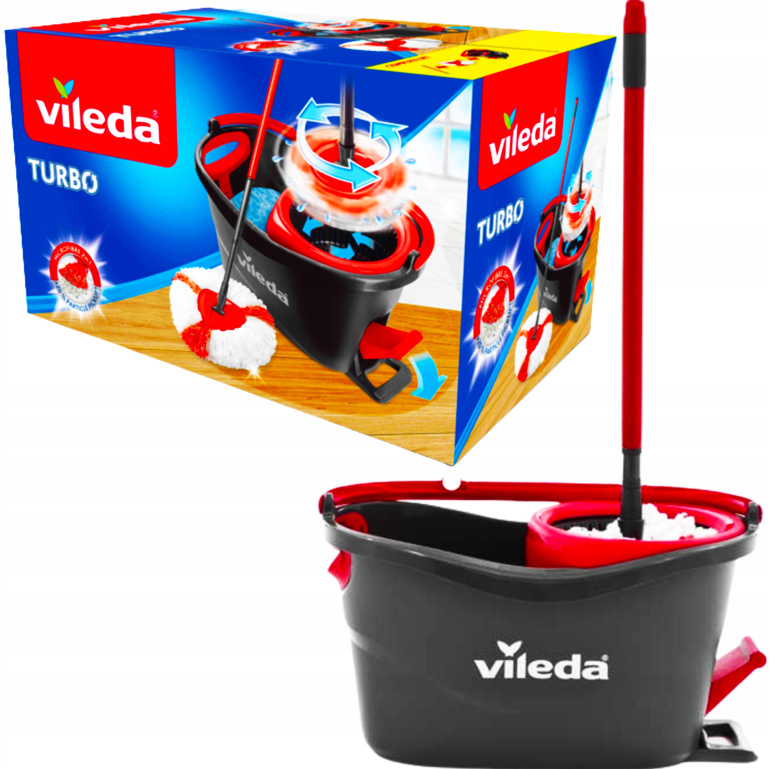 Mop Vileda Obrotowy do podłóg Wkład Wiadro Ergonomiczny Do Sprzątania 2W1