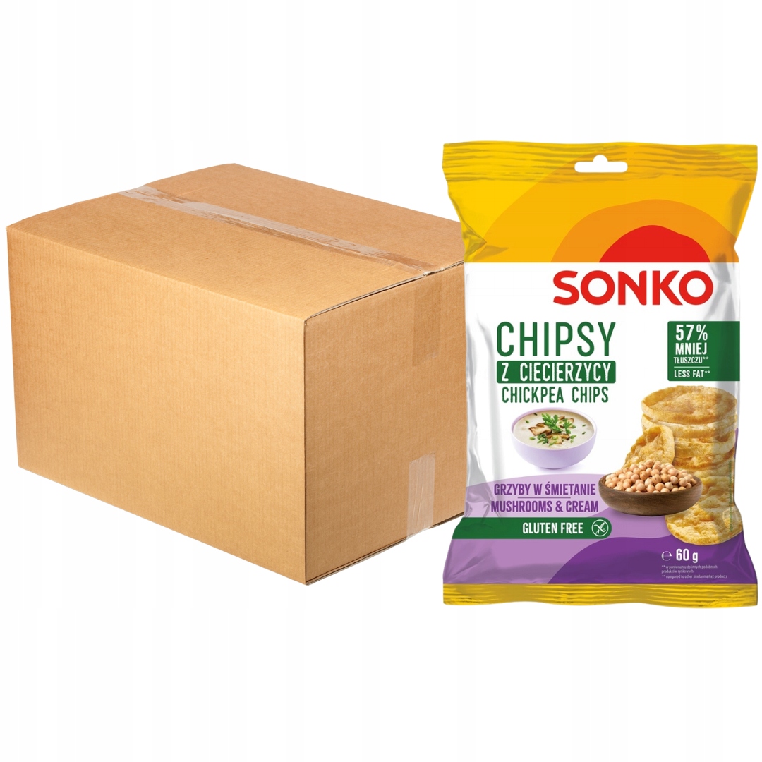 Levně Sonko Chipsy s houbovou příchutí ve smetaně 60g x 20 kusů
